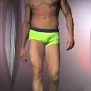 Rare N2N Bodywear Cosmo Sport Swimsuit Trunk - Lime Green - Large